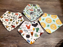 Load image into Gallery viewer, Safari Baby Bib Set of Four Bandana Bibs
